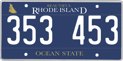 RI license plate 353453