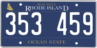 RI license plate 353459