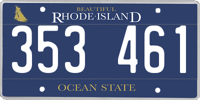 RI license plate 353461