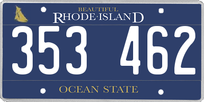 RI license plate 353462