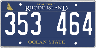 RI license plate 353464