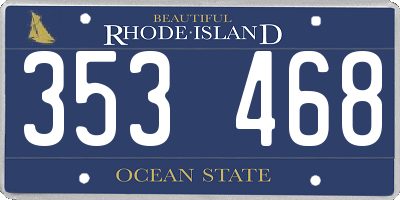 RI license plate 353468