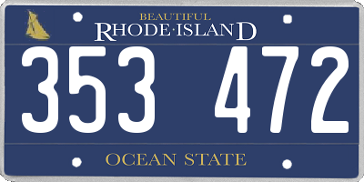 RI license plate 353472