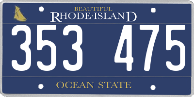 RI license plate 353475