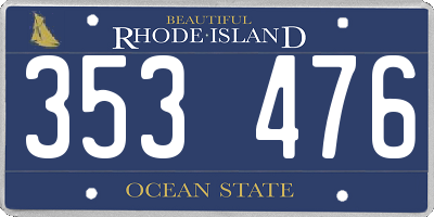 RI license plate 353476