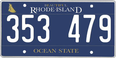 RI license plate 353479