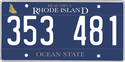 RI license plate 353481