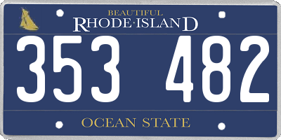 RI license plate 353482