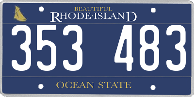 RI license plate 353483