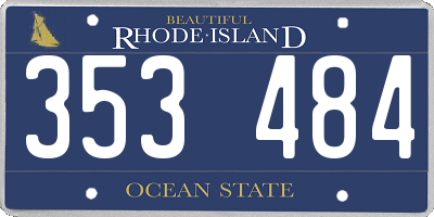 RI license plate 353484
