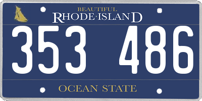 RI license plate 353486