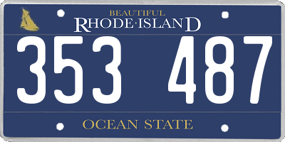 RI license plate 353487