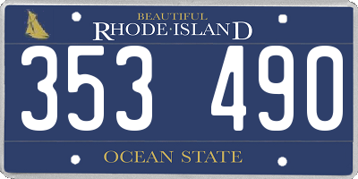 RI license plate 353490