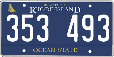RI license plate 353493