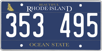 RI license plate 353495