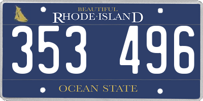 RI license plate 353496