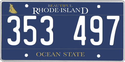 RI license plate 353497