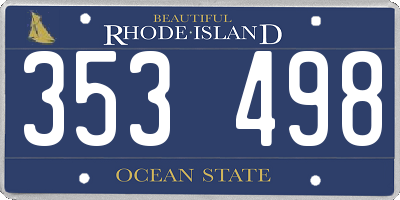 RI license plate 353498