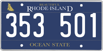 RI license plate 353501