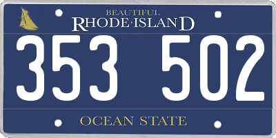 RI license plate 353502
