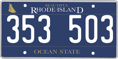 RI license plate 353503