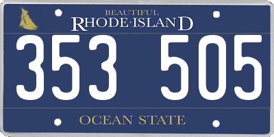 RI license plate 353505