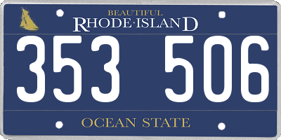 RI license plate 353506