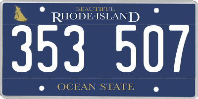 RI license plate 353507