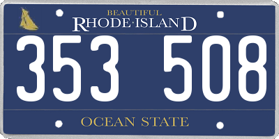 RI license plate 353508