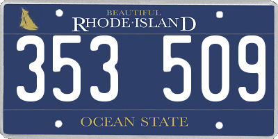 RI license plate 353509