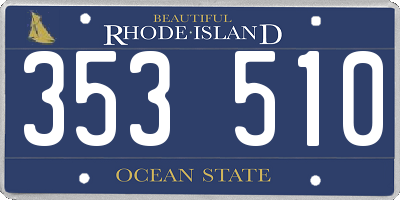 RI license plate 353510