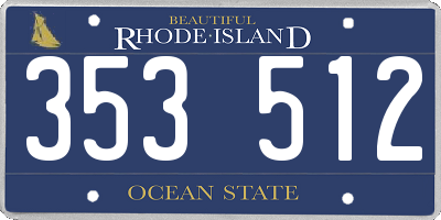 RI license plate 353512