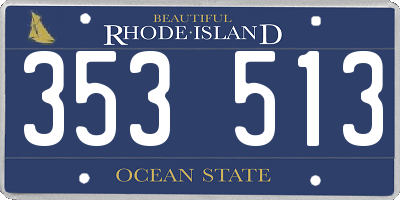 RI license plate 353513