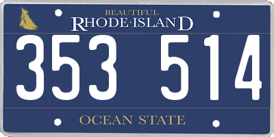 RI license plate 353514