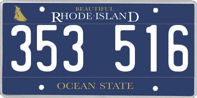RI license plate 353516