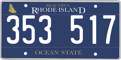 RI license plate 353517