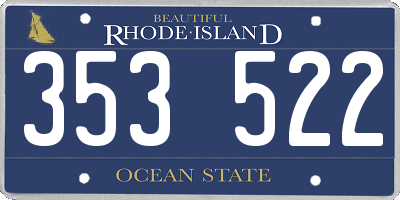 RI license plate 353522