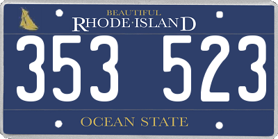 RI license plate 353523