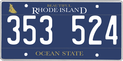 RI license plate 353524