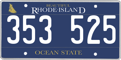 RI license plate 353525