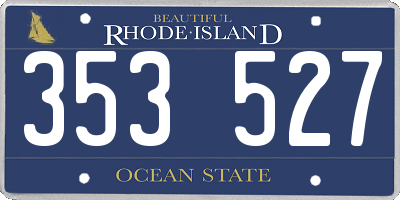 RI license plate 353527