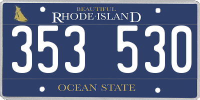 RI license plate 353530