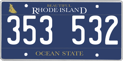 RI license plate 353532