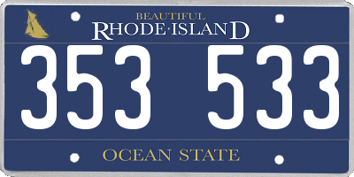 RI license plate 353533