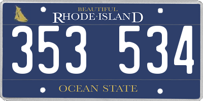 RI license plate 353534