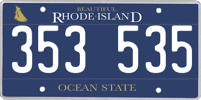 RI license plate 353535