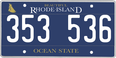 RI license plate 353536