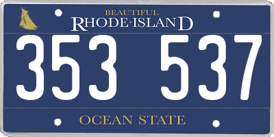 RI license plate 353537