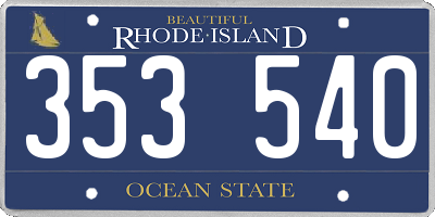 RI license plate 353540