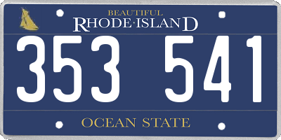 RI license plate 353541